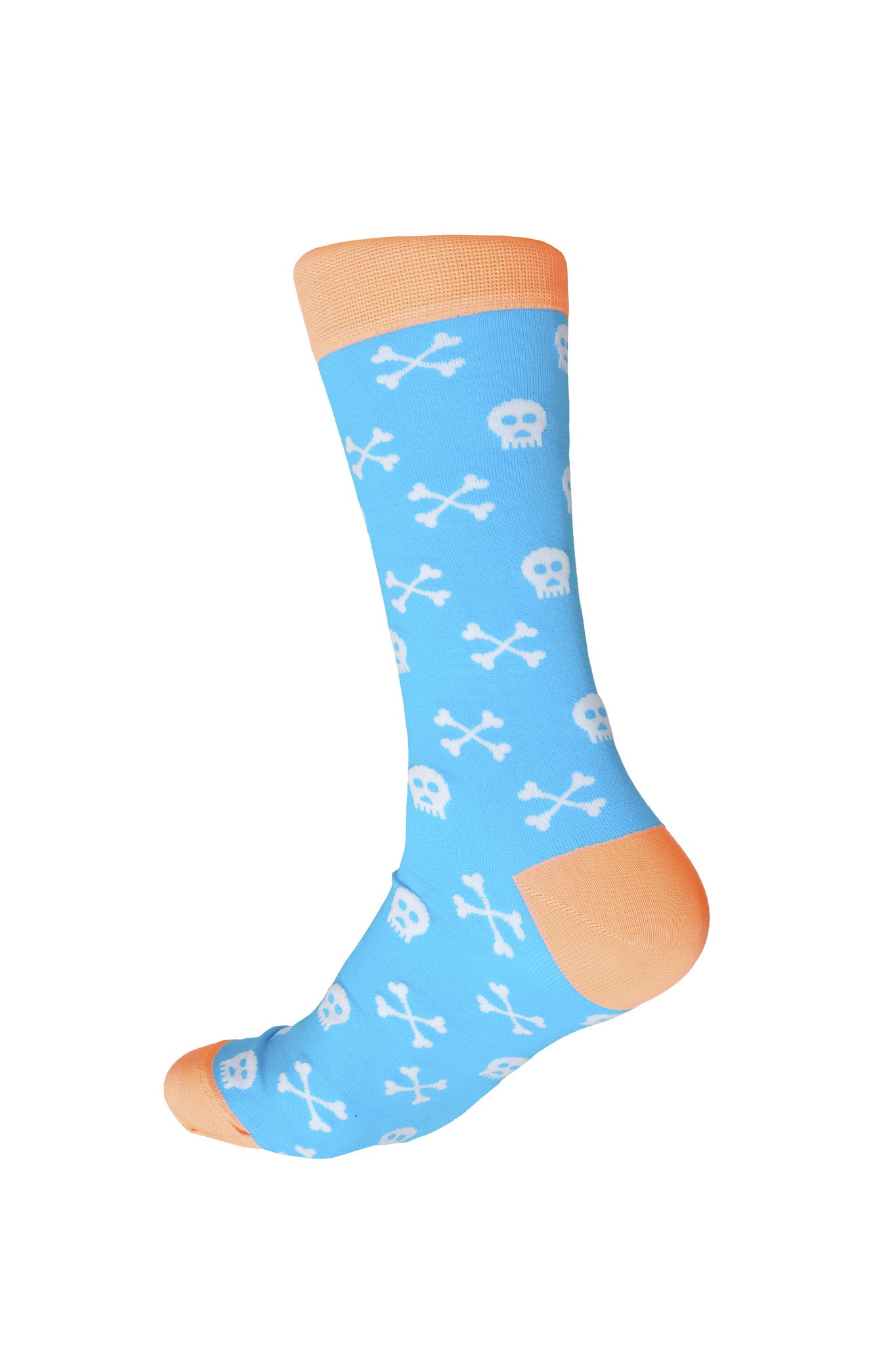 Giraffecool-Giraffe-Cool-Brand-Blue-Orange-And-White-Skulls-And-Bones-Microfiber-Fashion-Socks-Back