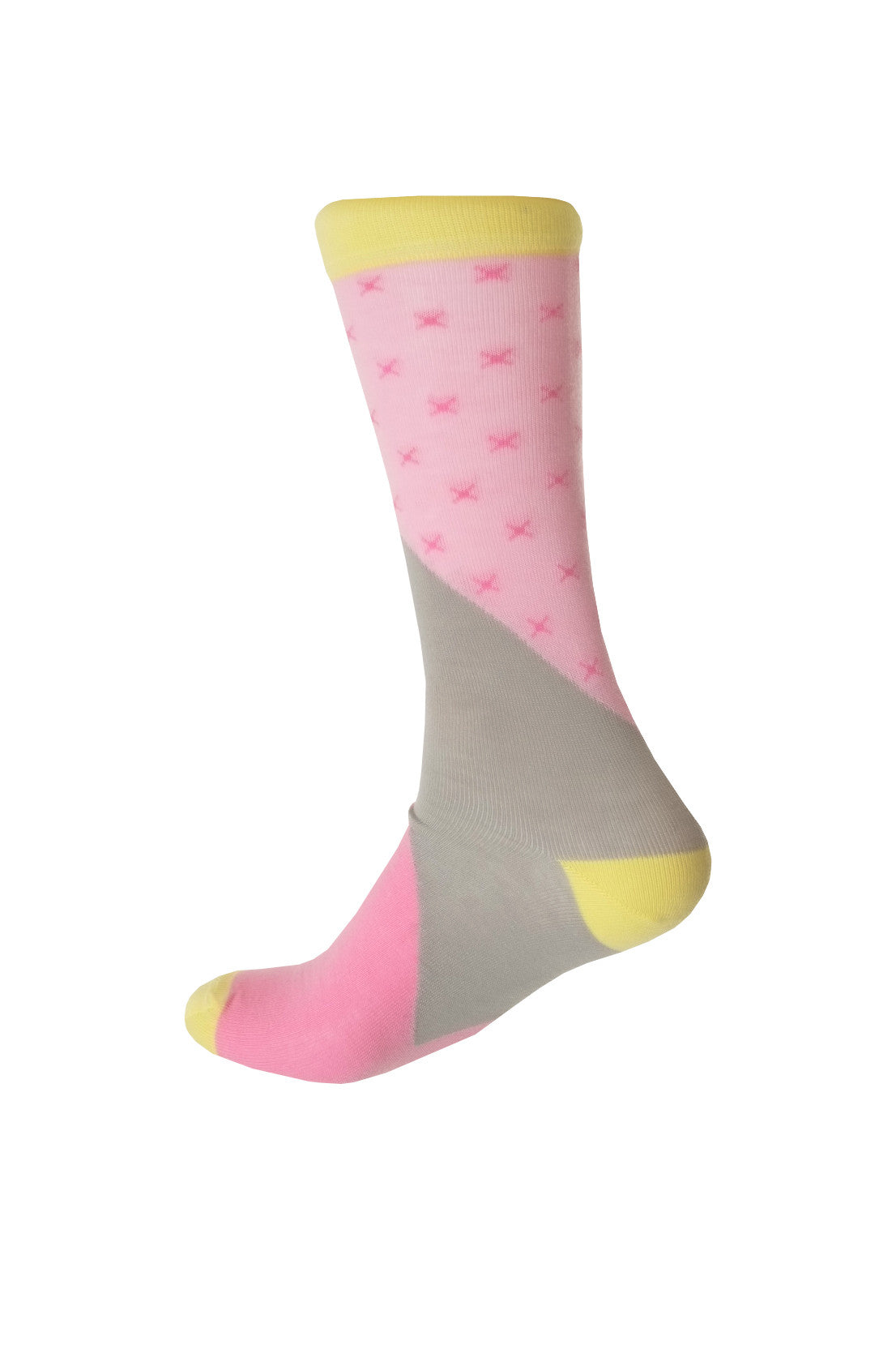 Giraffe Cool | Light Colours and Pink Cross Brushed Cotton Socks Foot Back