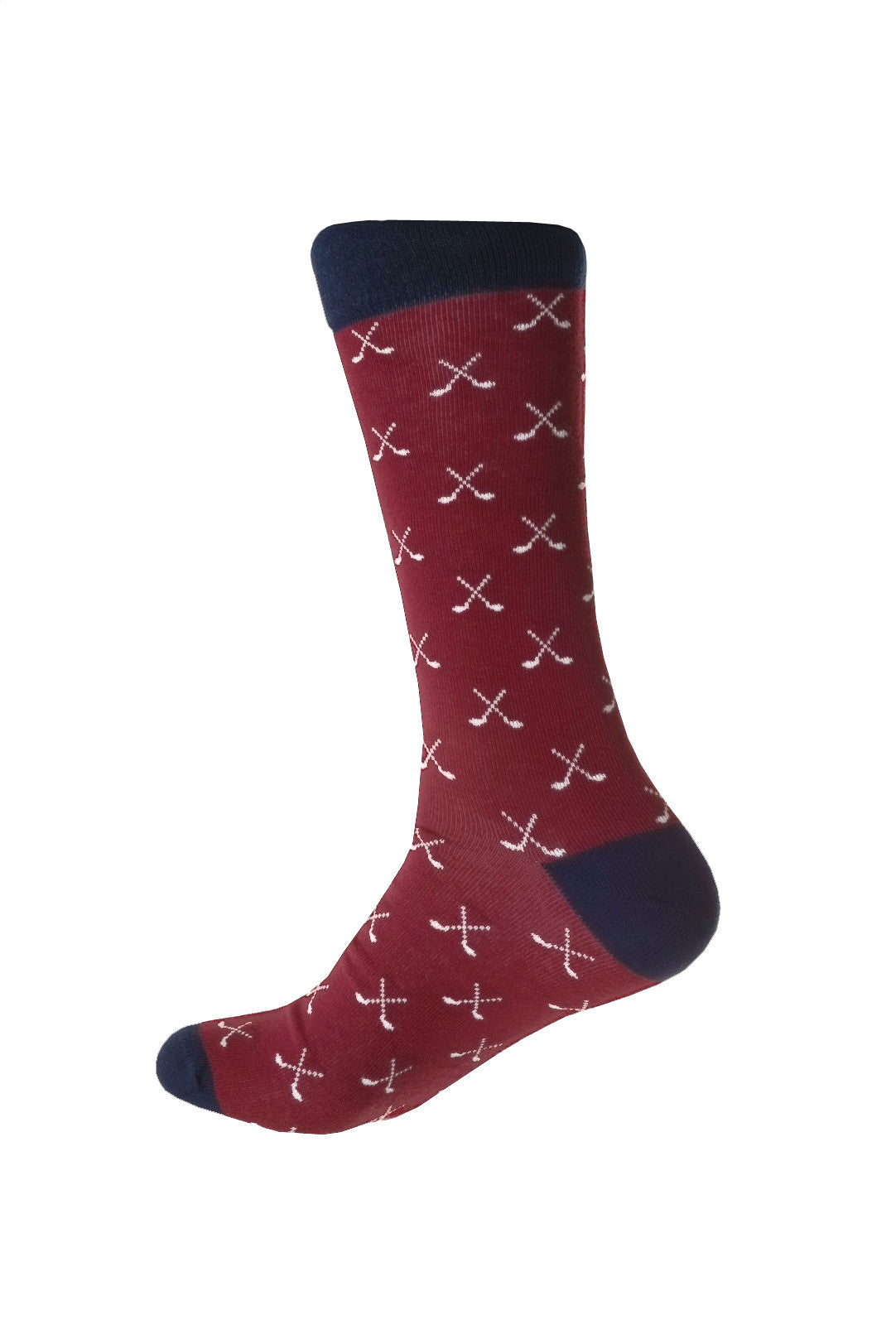 Giraffe Cool | Golf Clubs Burgundy And Indigo Cotton Socks Foot Back