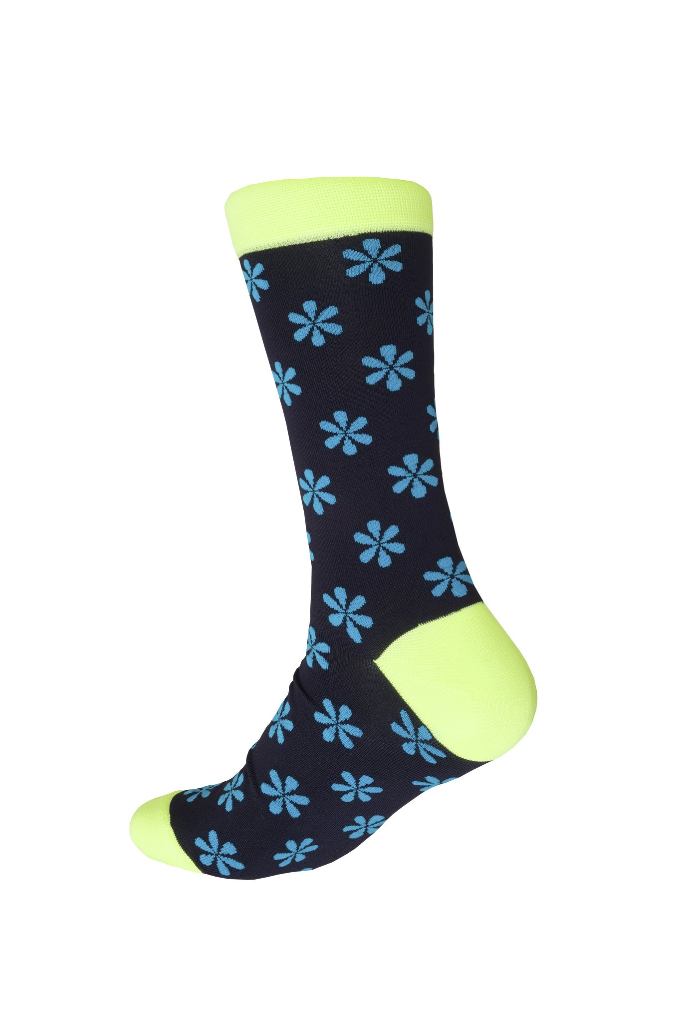 Giraffecool-Giraffe-Cool-DarkBlue-Yellow-Blue-Flowers-Microfiber-Fashion-Socks-Back