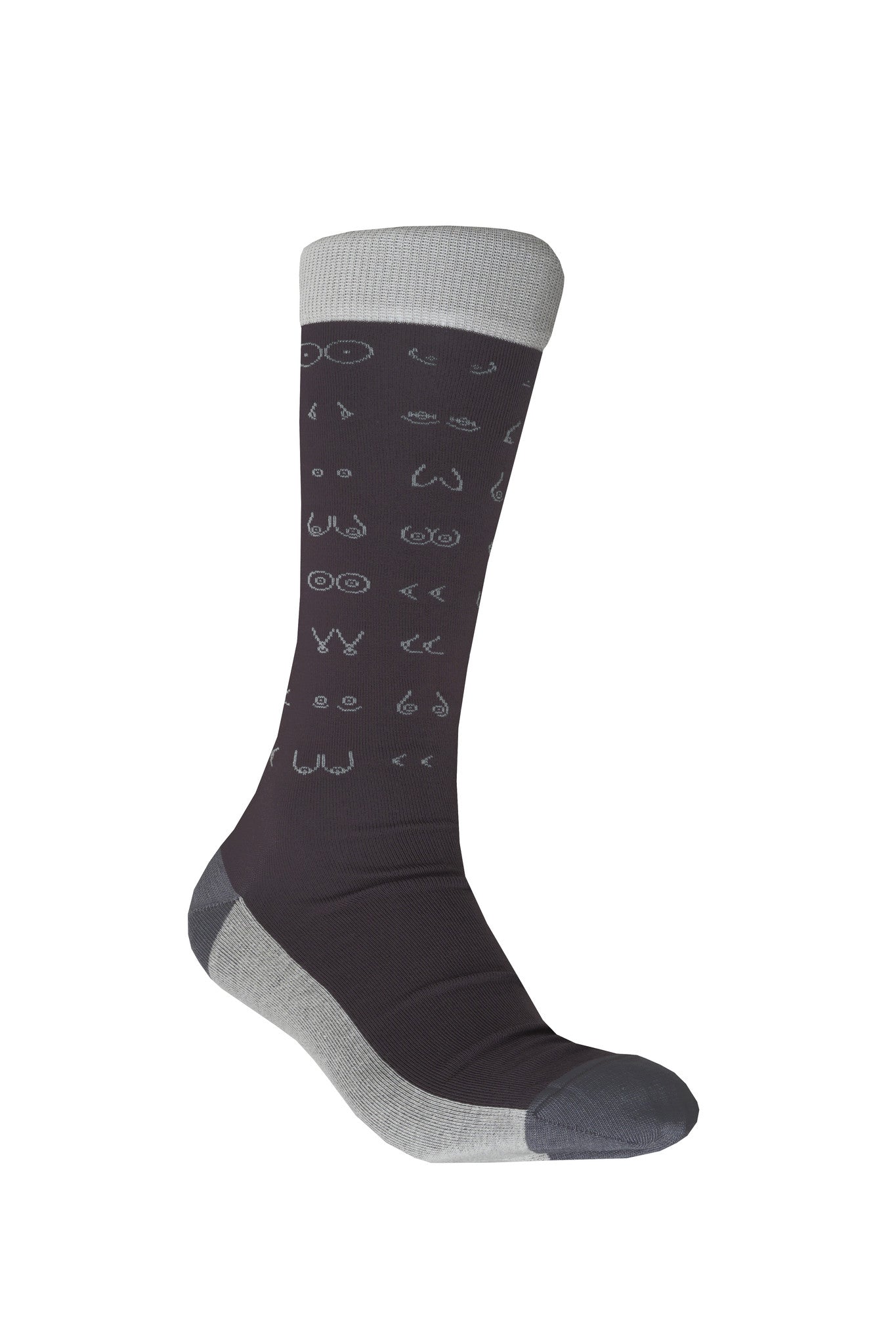 Happy Boobies Grey Socks