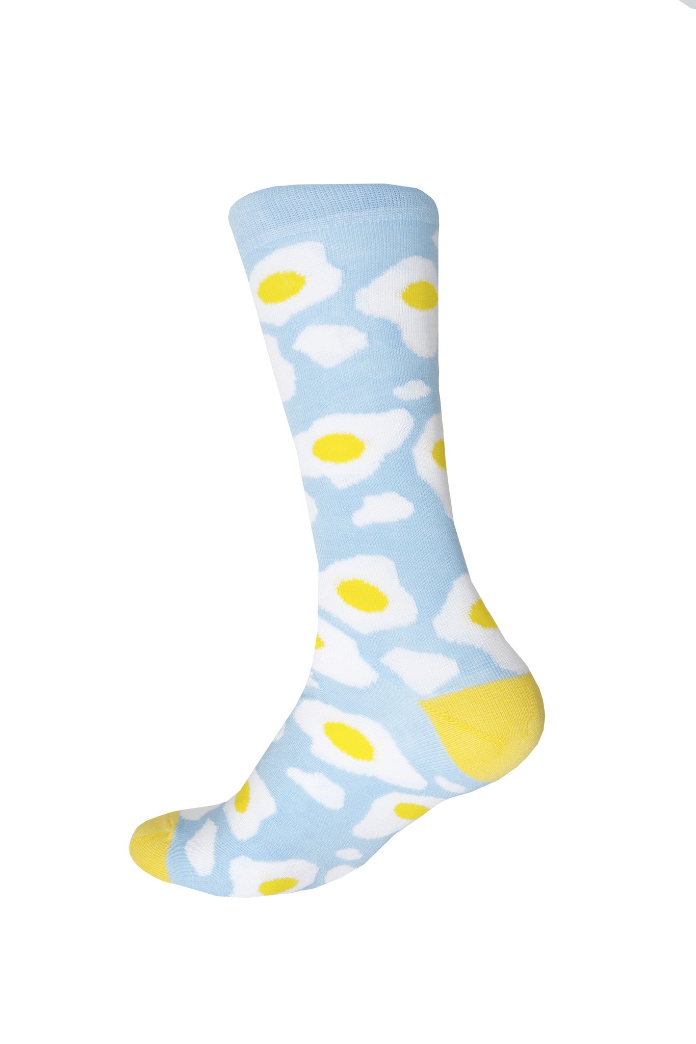 Giraffecool-Giraffe-Cool-Blue-Yellow-White-Clouds-And-Eggs-Brushed-Cotton-Fashion-Socks-Back