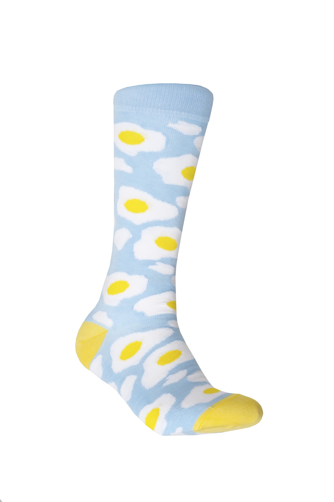 Giraffecool-Giraffe-Cool-Blue-Yellow-White-Clouds-And-Eggs-Brushed-Cotton-Fashion-Socks-Front