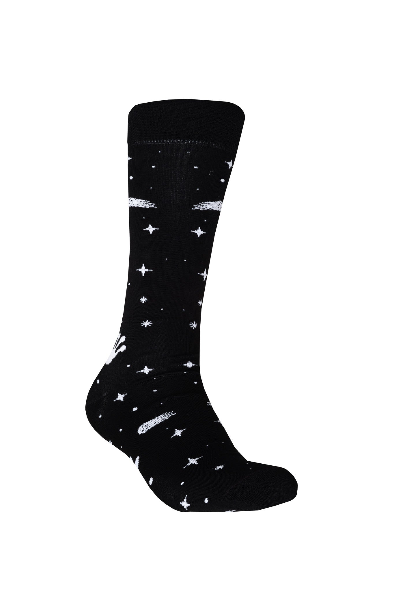 Giraffecool-Giraffe-Cool-Brand-Black-White-Galaxy-Space-Mercerized-Cotton-Fashion-Socks-Front