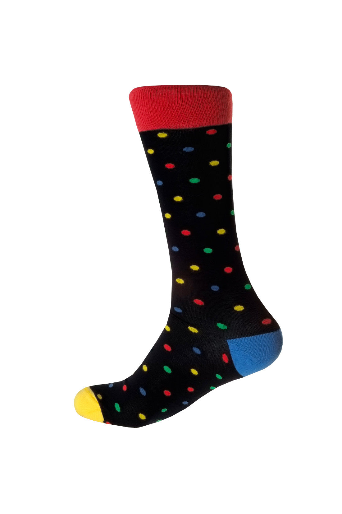 Giraffe Cool | Black And Colour Dots Cotton Socks Foot Back