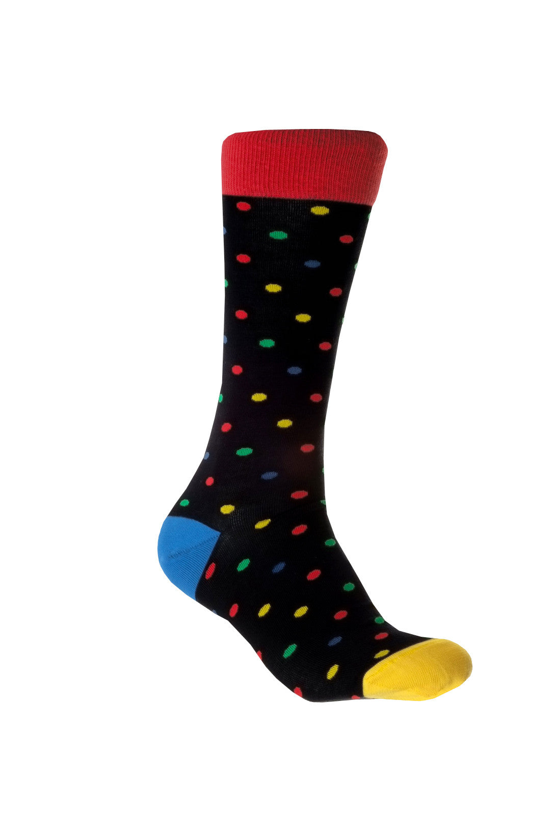 Giraffe Cool | Black And Colour Dots Cotton Socks Foot Front