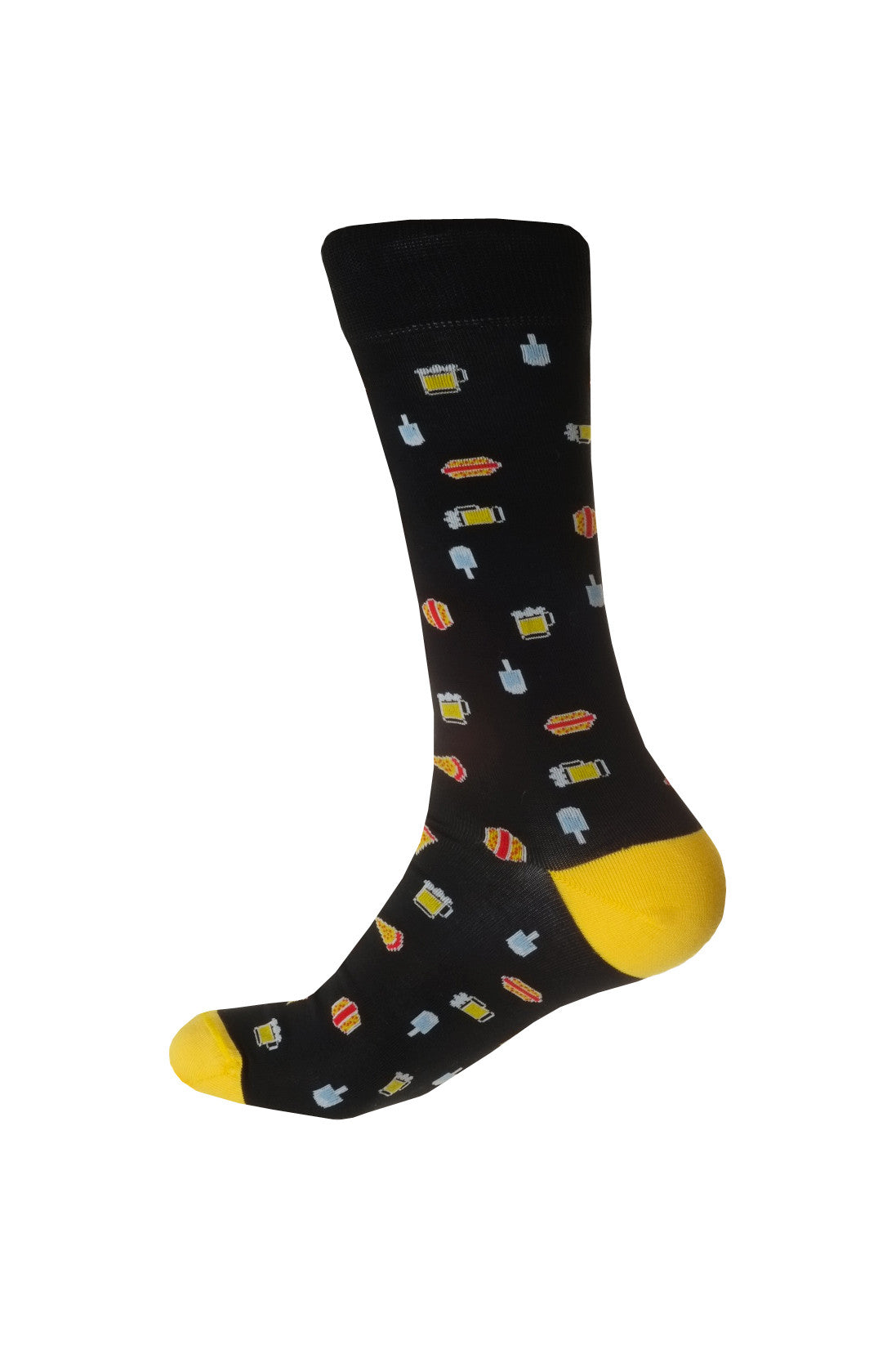 Giraffe Cool | Fast Food Mercerized And Brushed Cotton Socks Foot Back