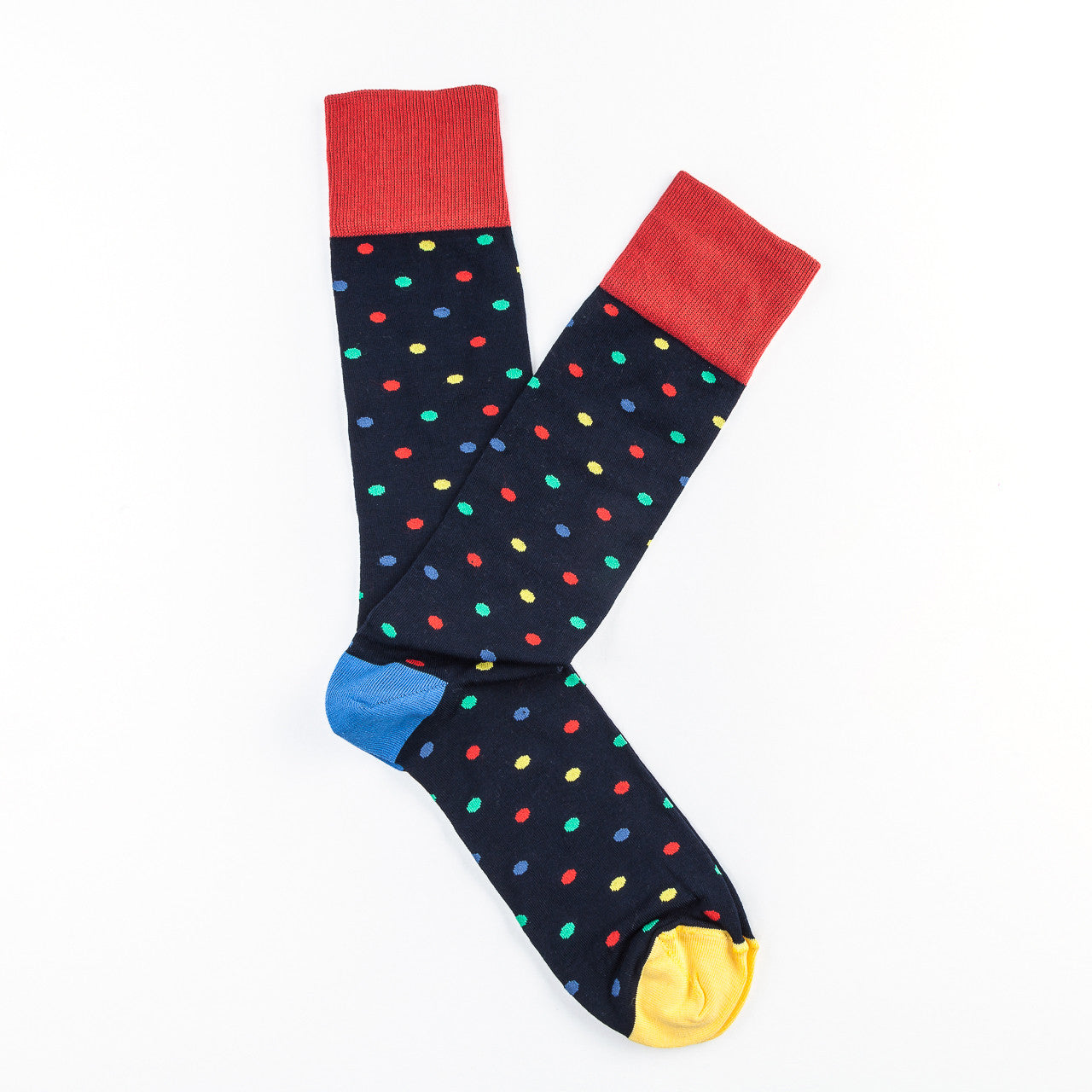 Giraffe Cool | Black And Colour Dots Cotton Socks Open