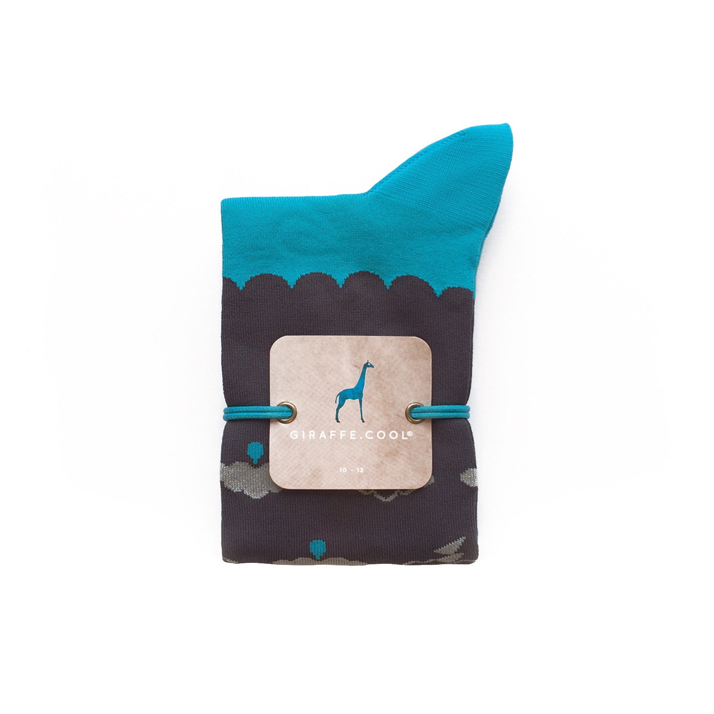 Giraffe Cool | Dark Grey And Blue Showers Microfiber Socks Closed