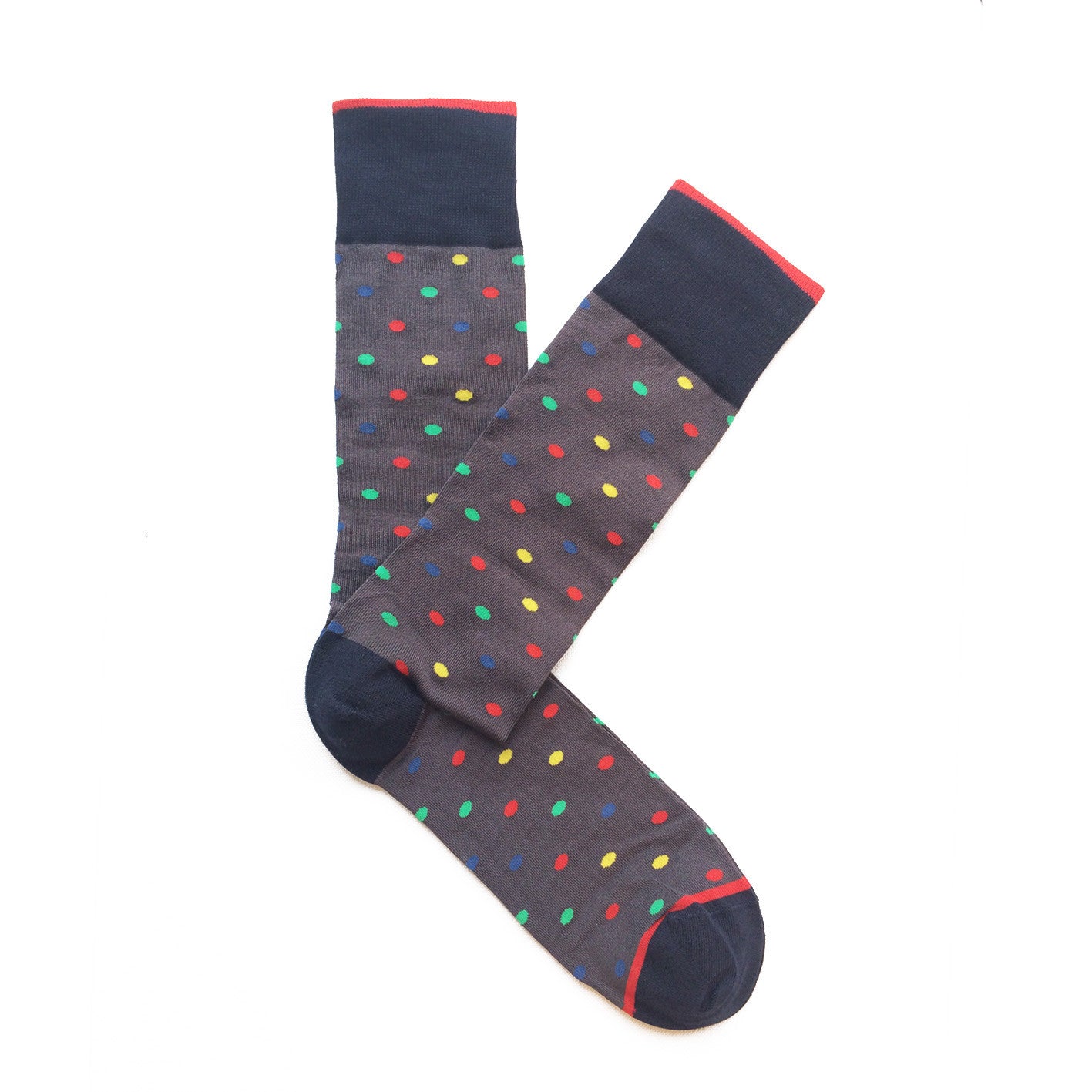 Giraffe Cool | Grey And Colour Dots Cotton Socks Open