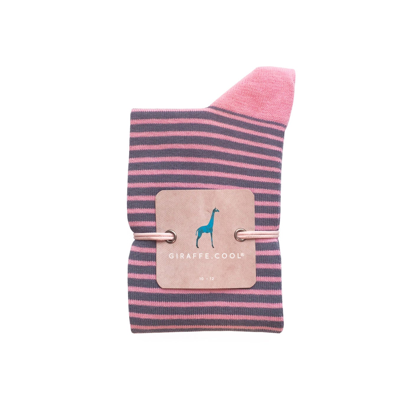 Giraffe Cool | Blue And Pink Stripes Brushed Cotton Socks Closed
