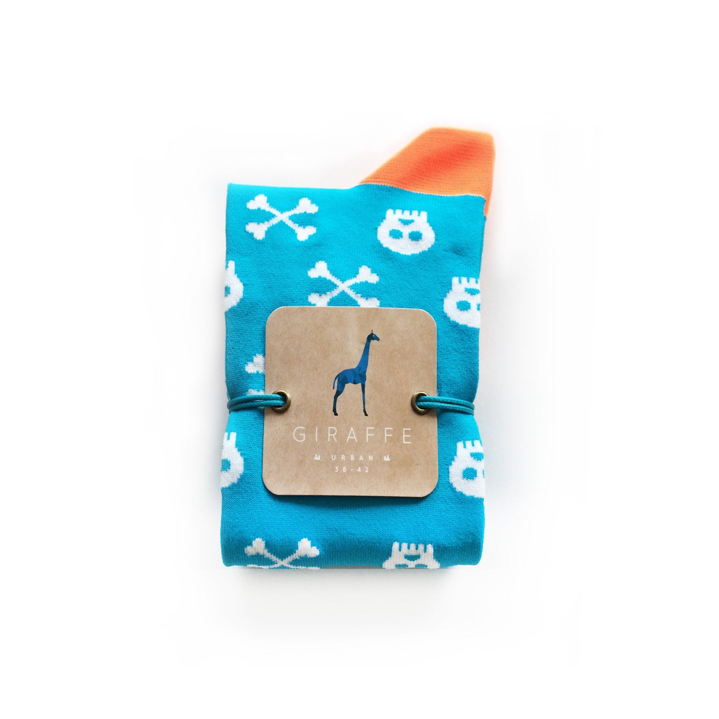 Giraffecool-Giraffe-Cool-Brand-Blue-Orange-And-White-Skulls-And-Bones-Microfiber-Fashion-Socks-Closed
