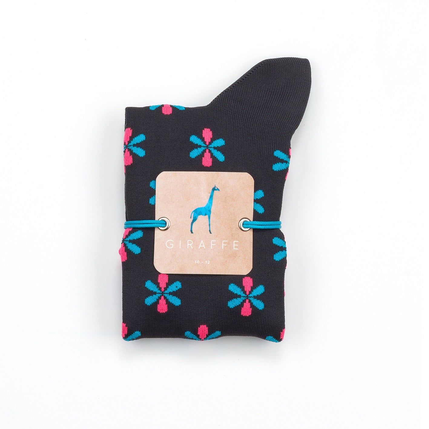 Giraffecool-Giraffe-Cool-Brand-Dark-Grey-Blue-And-Pink-Flowers-Microfiber-Fashion-Socks-Close