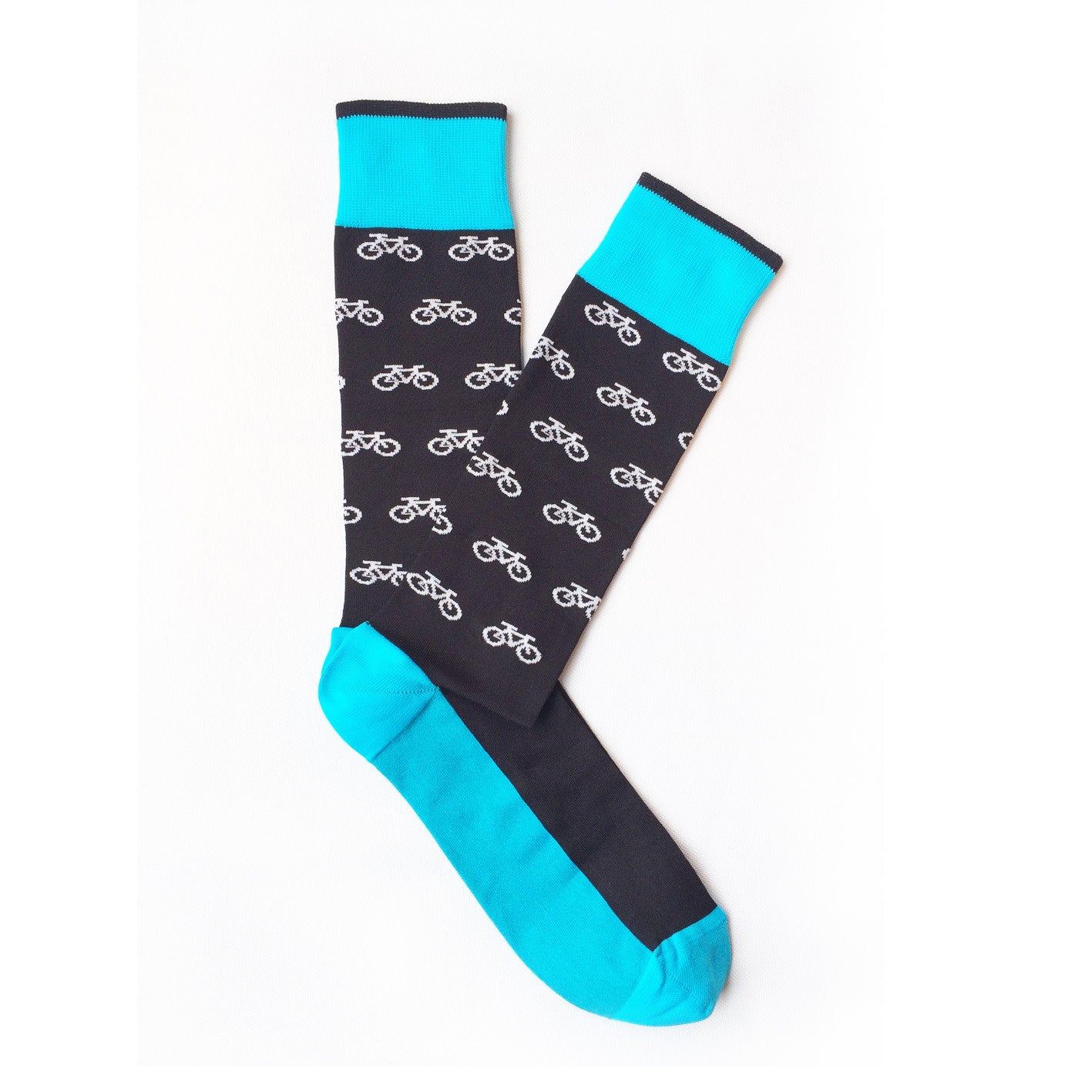 Giraffecool-Giraffe-Cool-Brand-Black-Blue-And-White-Bicycle-Bike-Microfiber-Fashion-Socks-Pair-Open
