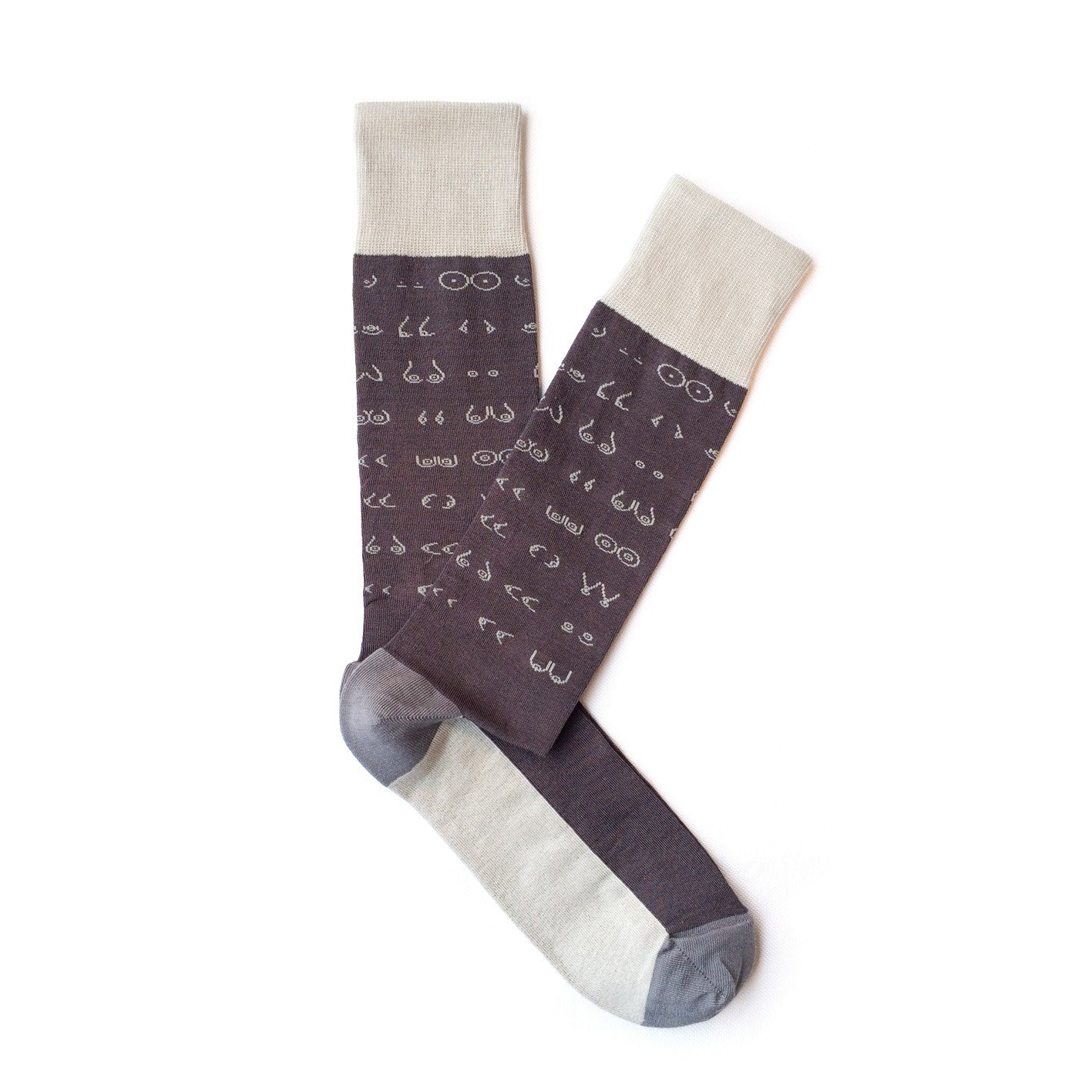 Happy Boobies Grey Socks